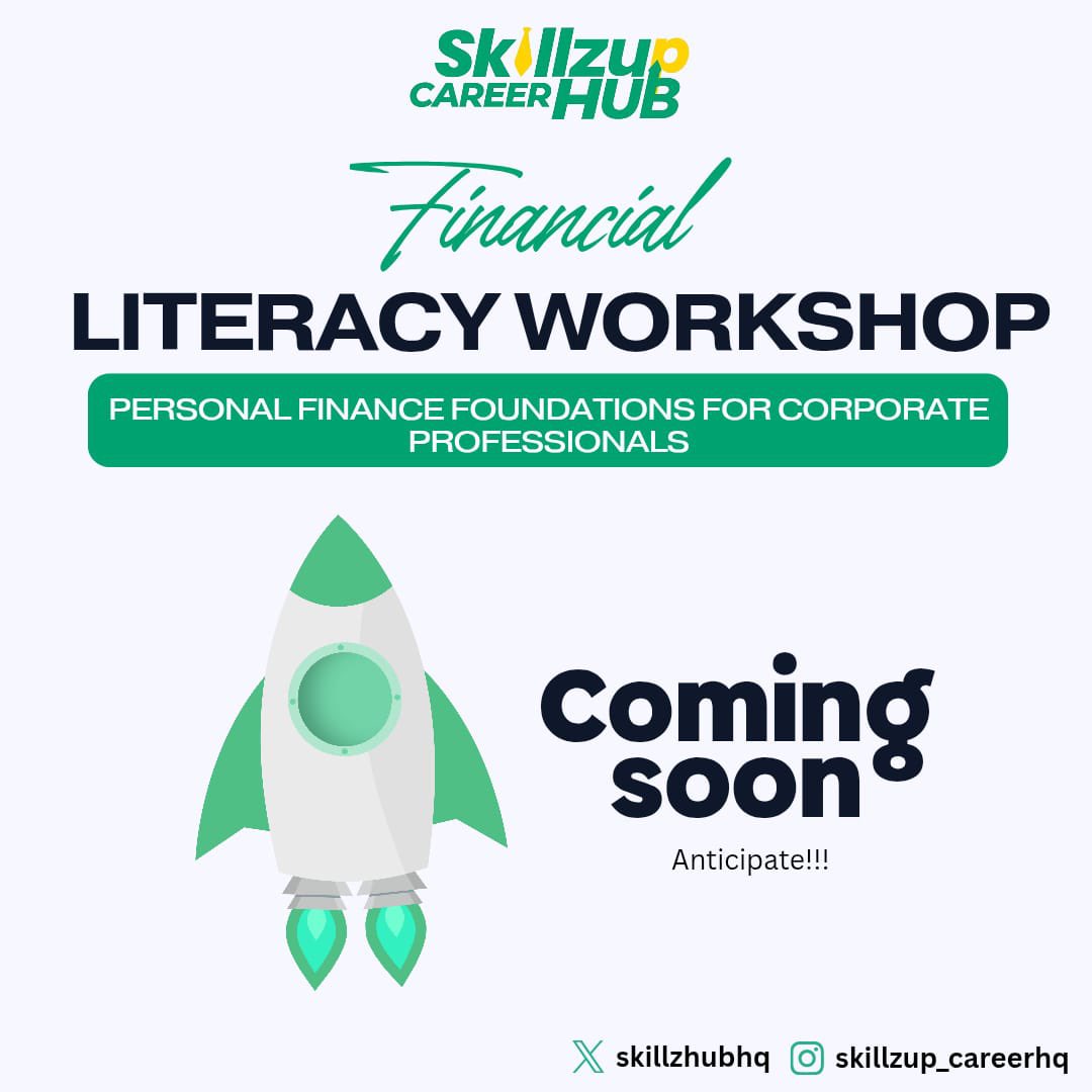 skillzhubhq's tweet image. Your salary is not your wealth plan.

💼💰 A Financial Literacy Workshop for corporate professionals who want better money habits and long-term financial clarity.

🚀 Coming soon.
Anticipate.

#FinancialLiteracy #CorporateLife #MoneyManagement #SkillzUpCareerHub #PersonalFinance
