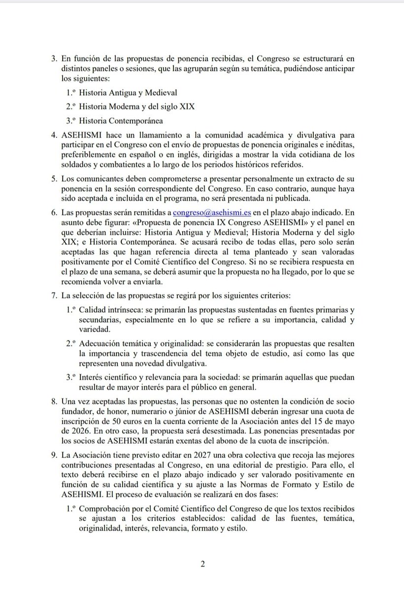 asehismi's tweet photo. En 2026 @asehismi celebra su IX congreso, que tendrá lugar en Pamplona los días 11 y 12 de junio y tratará sobre la vida cotidiana de los militares. El plazo para enviar propuestas de comunicación, que deben remitirse a congreso@asehismi.es, está abierto hasta el 1 de abril. https://t.co/XYFRnylpsT