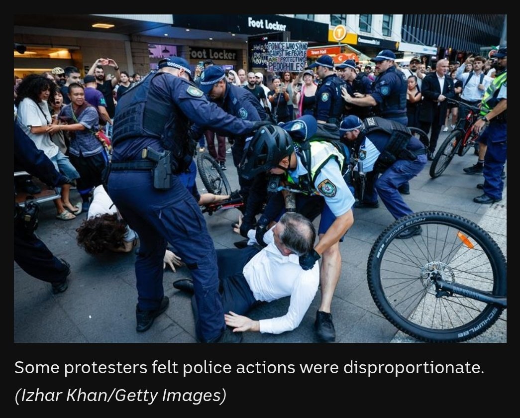 Sahar_A_Writes's tweet photo. Welcome to Albanese's Australia, where a grandmother was hospitalised with four broken vertebrae after being violently knocked down by NSW Police at Sydney's Herzog protest. Peaceful, elderly Australians brazenly harmed, yet Minns defends the force. All for Israel. Shame. #auspol https://t.co/kG8obiKf9k
