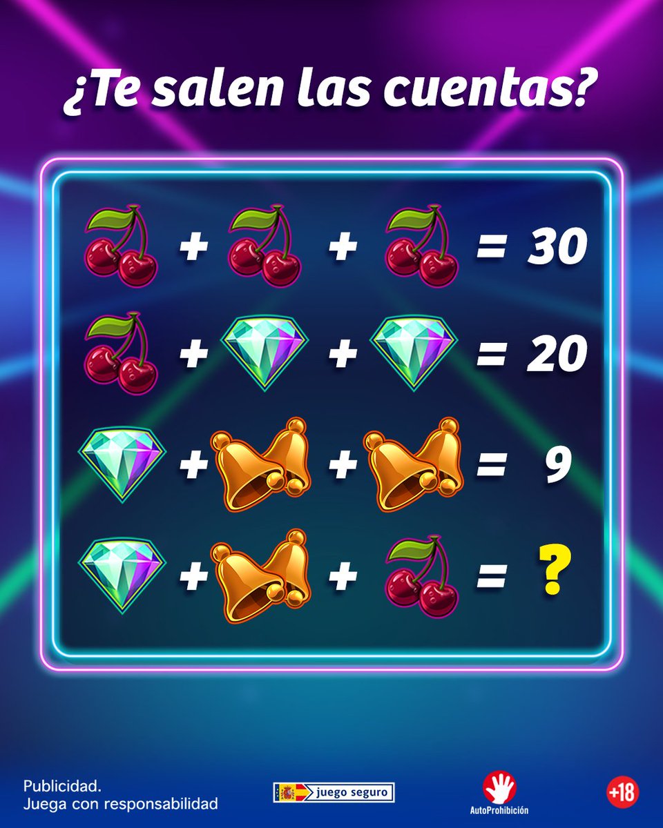 🧠✨ ¡Reto matemático activado!

Las operaciones ya están delante de ti. Solo necesitas observar bien y encontrar el patrón 🤔

👇 Resuelve el problema y demuestra que tienes mente lógica…  😏

_________ 

#casino #casinoonline #playuzu #juego #recompensasuzu