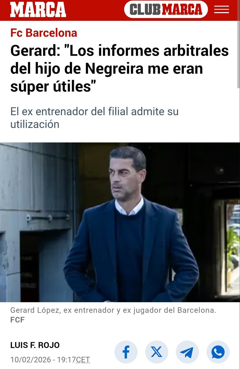 🚨🚨🚨Gerard López, técnico, que dirigió al Barcelona B entre 2015 y 2018: 

"Los informes arbitrales del hijo de Negreira me eran súper útiles."

JOJOJOJOJOJOJO 🤭🤭🤭🤣🤣🤣