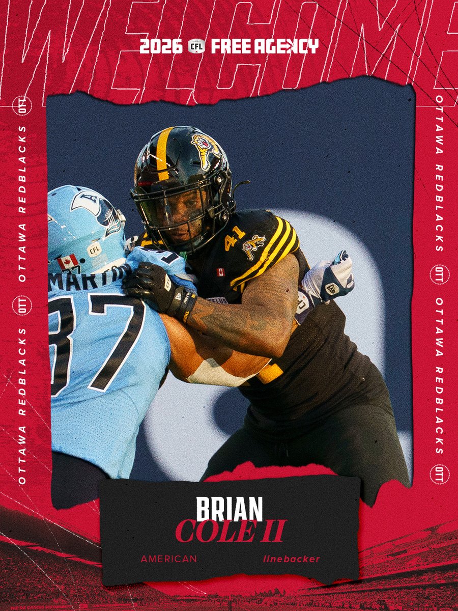 B Cole is joining RNation 🫡 

we've signed 🇺🇸 LB Brian Cole II for the 2026 season!

🗞️ | bit.ly/3OaMJ9C