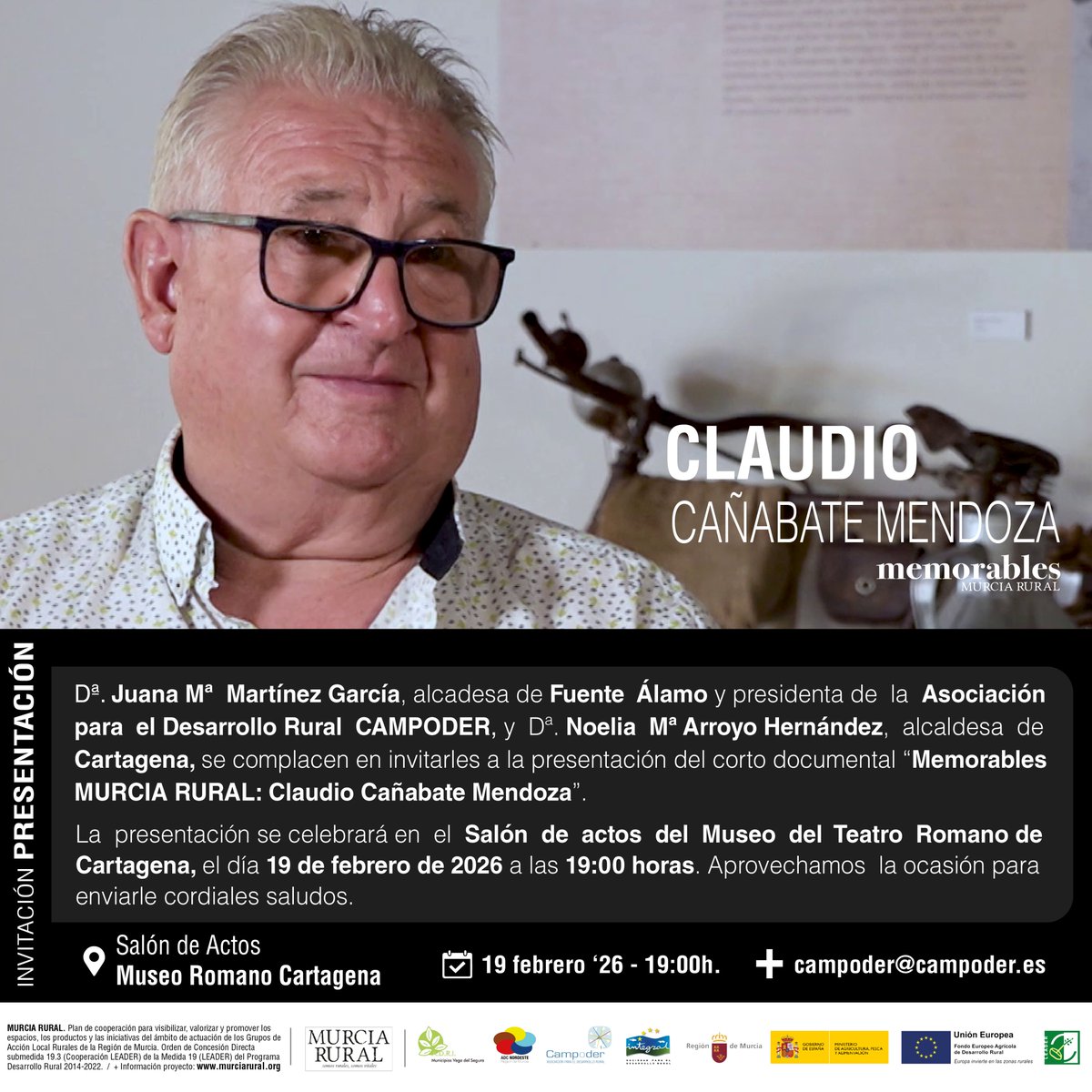 murcia_rural's tweet image. 🎥CLAUDIO CAÑABATE MENDOZA. Presentación del documental  #memorable #MurciaRural en territorio #Campoder.  

@Integral_es
@adcnordeste1
@Adrivegadelseg1
@Campoder
@redespanola
@redPAC_