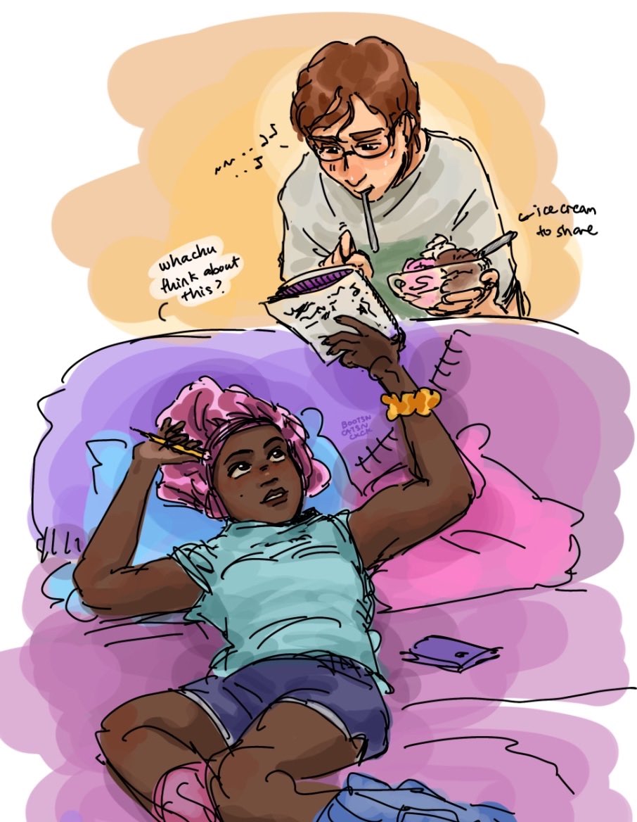 Waterprism hanging out and brainstorming lyrics together 🎶