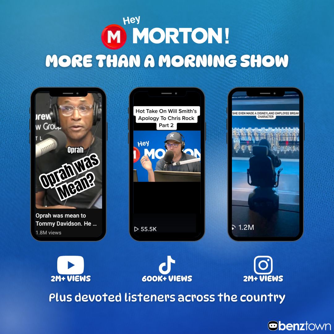 From daily social content to all-star interviews, The Hey Morton crew is always making hilarious moments that listeners love!

Get Hey Morton on your station and join the family-friendly fun at benztown.com/program/hey-mo…