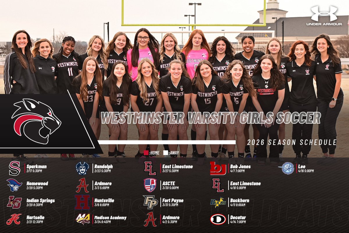 The 2026 Season Schedule is here! Mark your calendars for Westminster Varsity Girls Soccer!