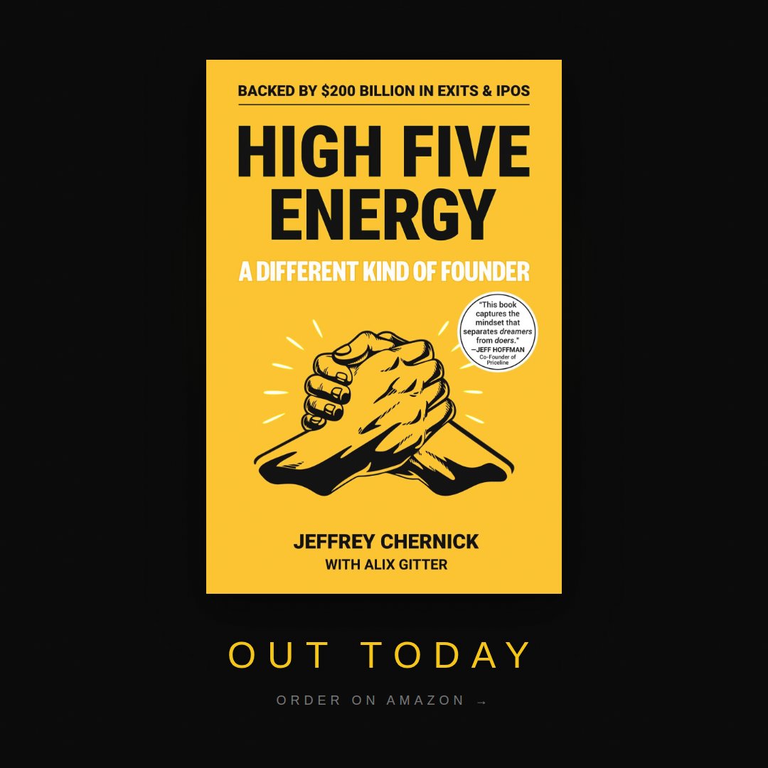 My <a href="/rideamigos/">RideAmigos</a> co-founder <a href="/JeffreyChernick/">Jeffrey Chernick</a> (and one of my closest friends since 5th grade) published his first book High Five Energy — 18 legendary founders share the mindset shifts that took them from idea to billions in exits. Out today everywhere books are sold!