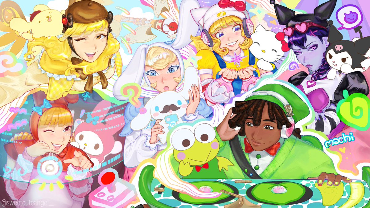 AAAAAHHH I finish this just in time!! I think is my first time drawing something this shiny and cute, I really really want to see the skins ingame 😭💗
#OverwatchFanart #HelloKitty