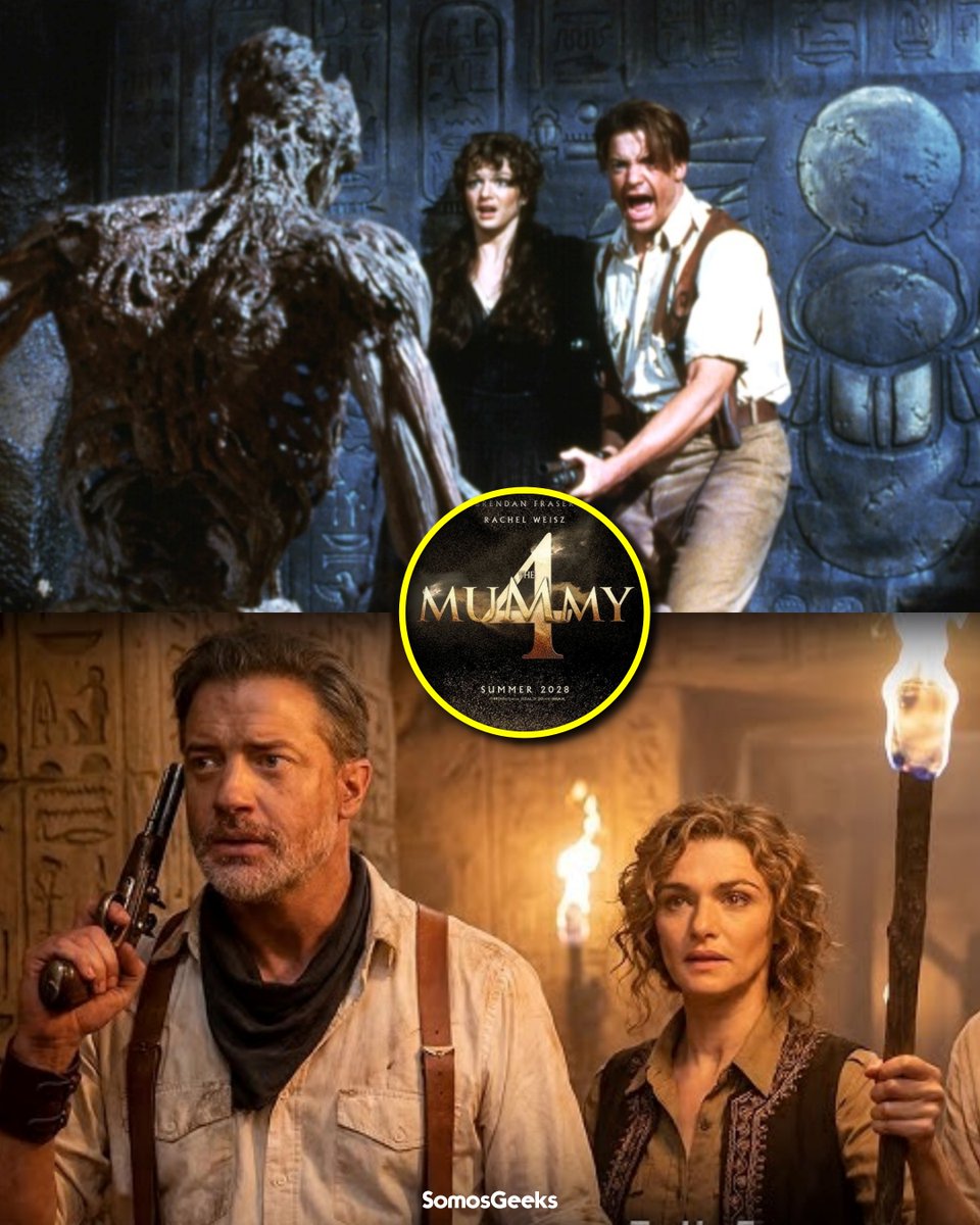 CONFIRMAN ELENCO Y FECHA DE ESTRENO PARA 'THE MUMMY 4' 🎞️ Universal Pictures ha anunciado que The Mummy 4 llegará a los cines el 19 de mayo de 2028.

El proyecto contará con el regreso oficial de Brendan Fraser y Rachel Weisz, bajo la dirección de Matt Bettinelli-Olpin y Tyler