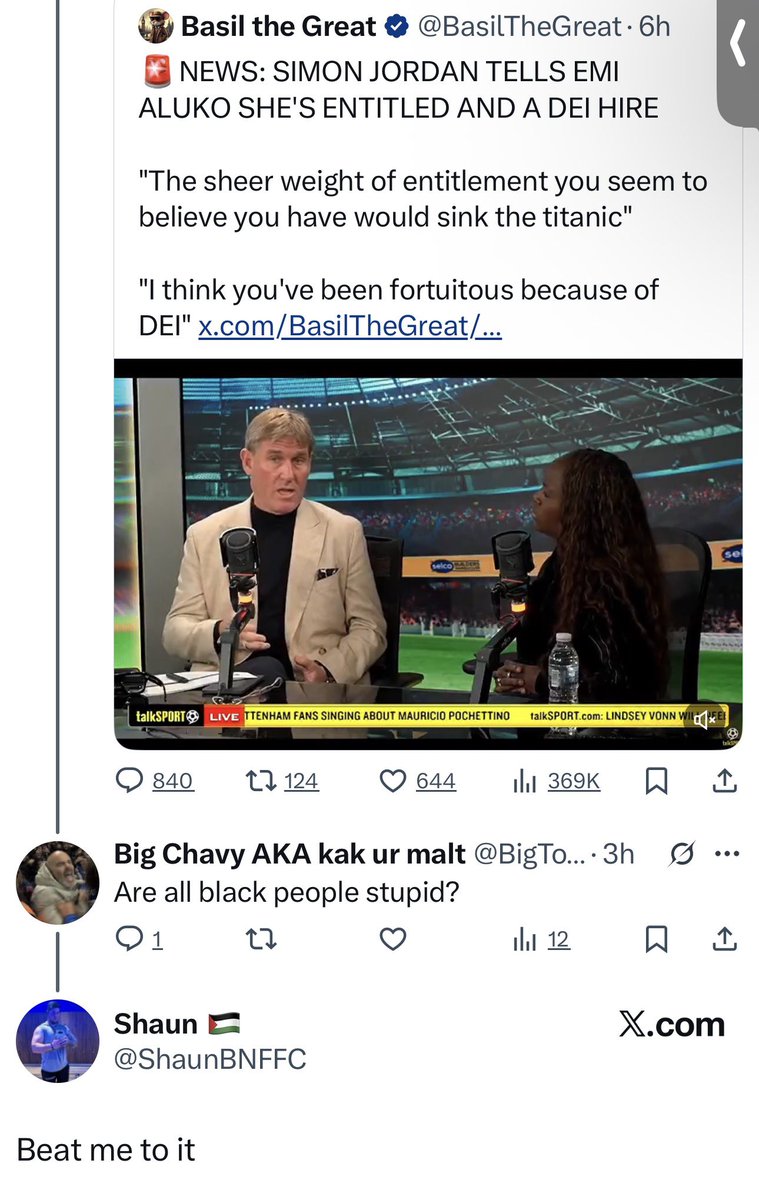 fearonCB4's tweet photo. @Sjopinion10 @JimWhite sided woth simon 90% of what he was saying. But the minority 10% of what eni was saying had a point. https://t.co/xvO4JVKlU8