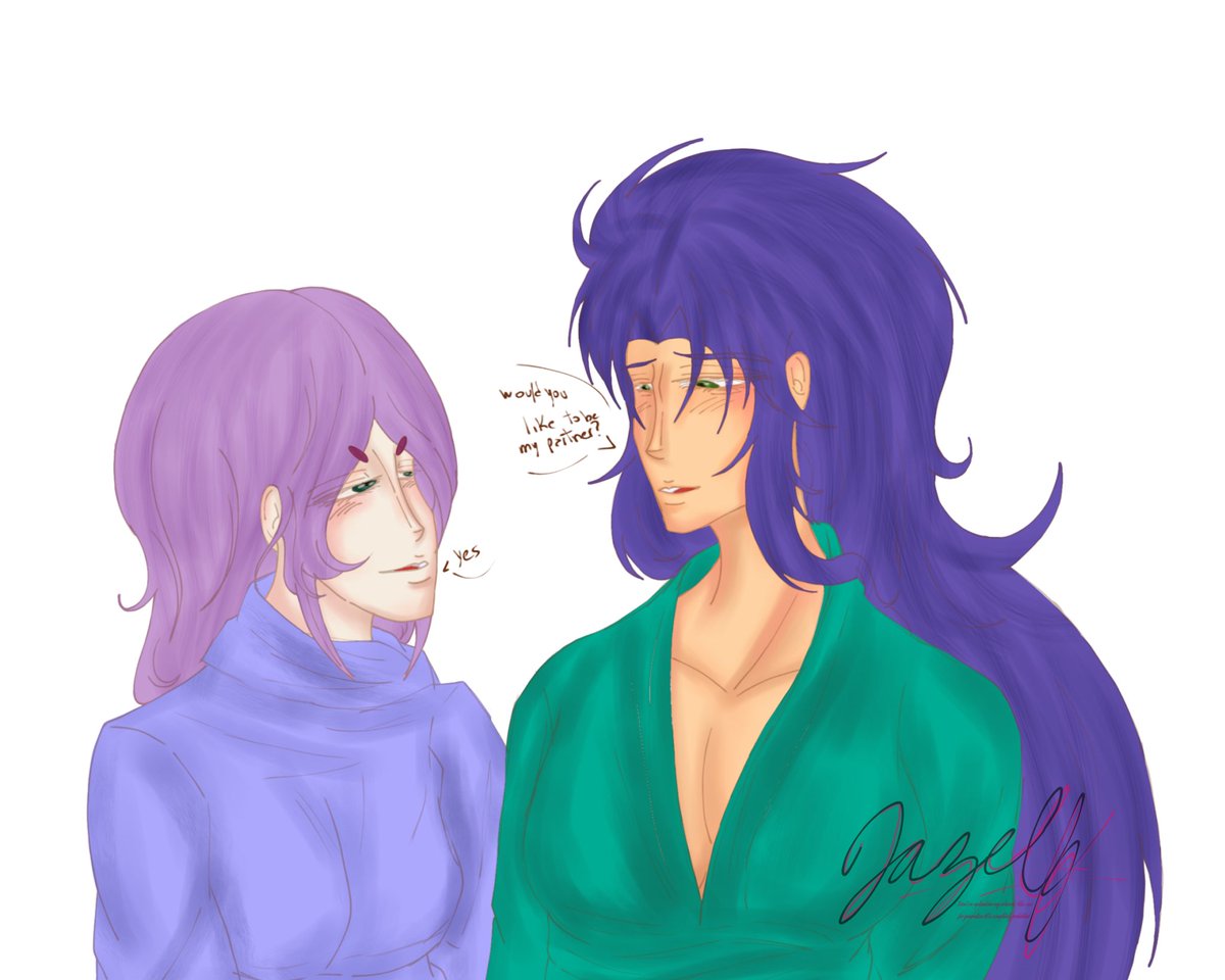 Jazelff's tweet photo. Miss Gemini likes Miss Aries so much that on Valentine's Day she declared her love, Aries accepted her!
Day 2 : Propose
#SaintSeiya #聖闘士星矢 #StSV2026 #ValentinesDay2026 #GeminiSaga #AriesMu #SagaMu https://t.co/fN8YH9GXy3