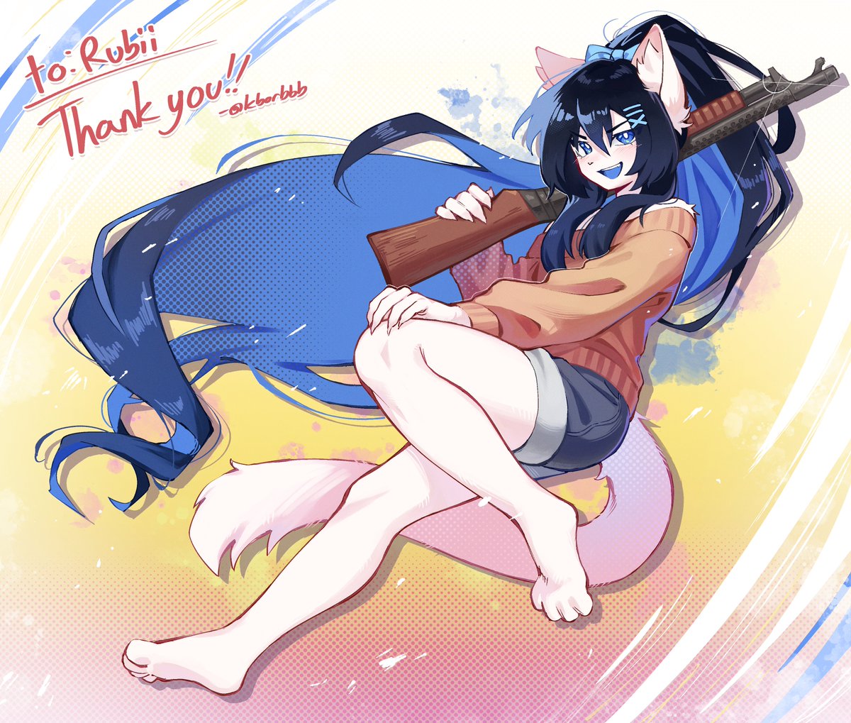 this cat has a gun!!!! (rendered CM)