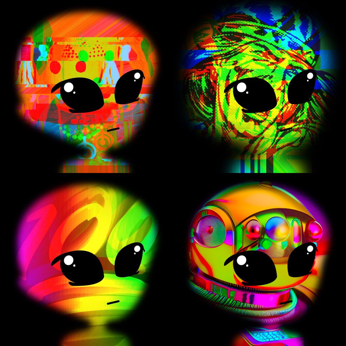 CryptoNunks's tweet photo. gm/ogs The 3D matrix may be dissolving… but you are not! #Nunks #Sheen #NE01s #Auras #NeoPopArt #AlienArt Gaia 2/5D ∆©˚ https://t.co/P5I3Bh45zW