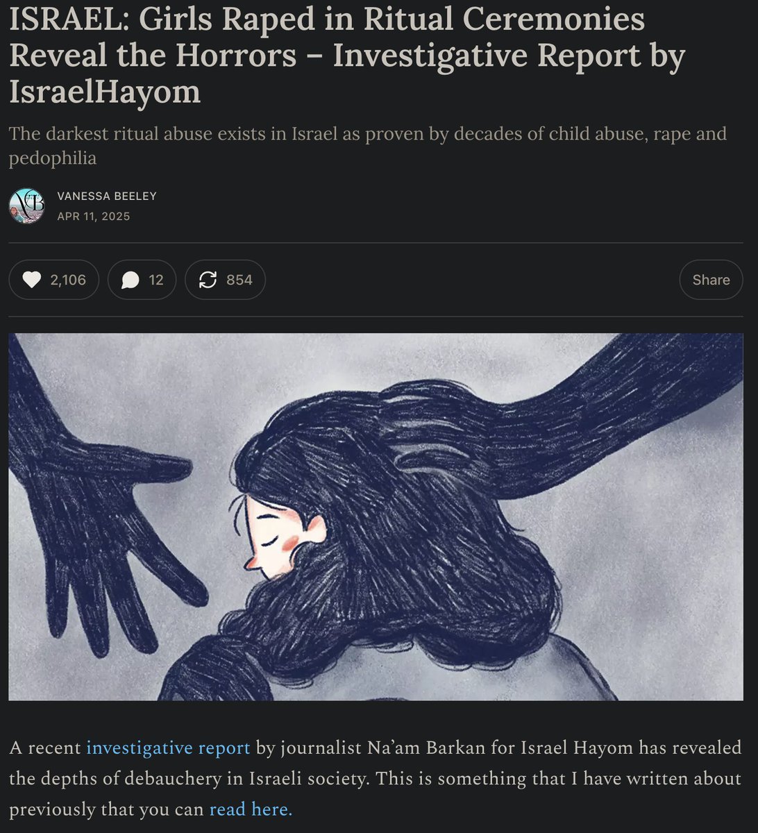 jvgraz's tweet image. Remember this story from last year? 

It was never just Jeffrey Epstein.

beeley.substack.com/p/israel-girls…