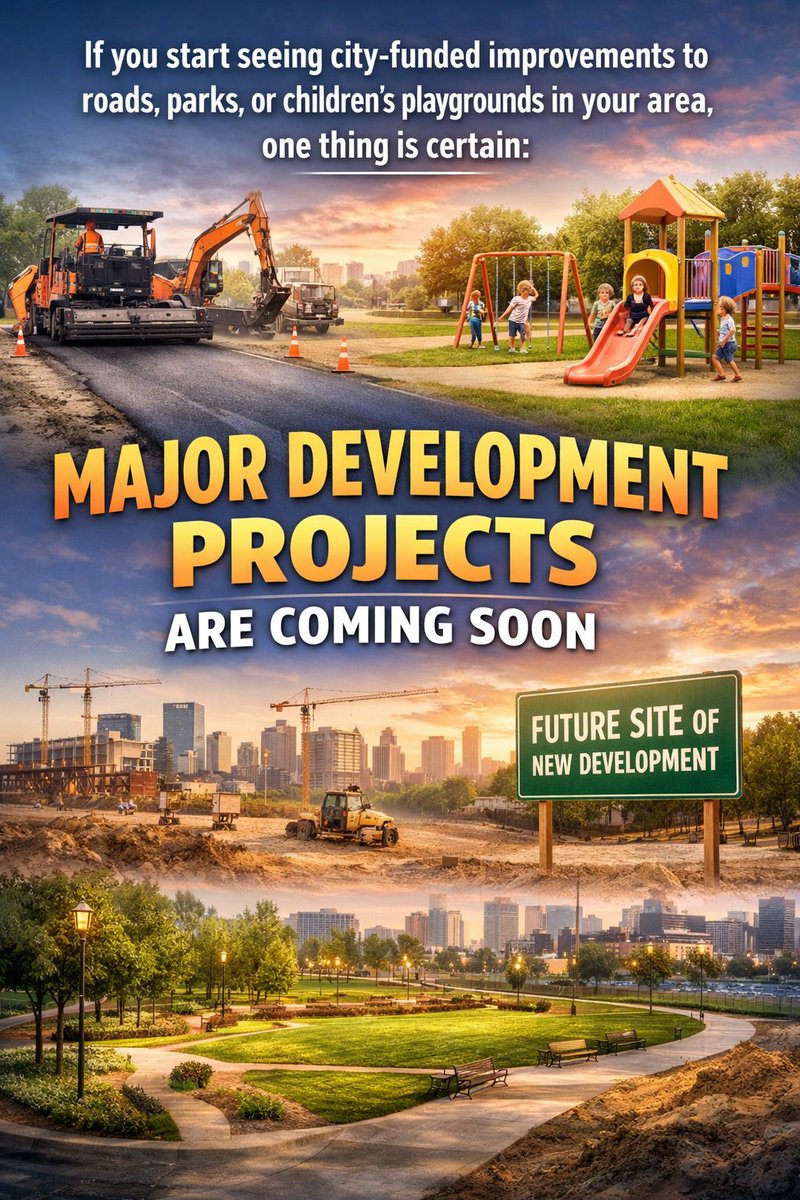 Investment tip.

When the city begins upgrading roads, parks, or children’s playgrounds in your area, it’s usually a clear sign that large-scale development projects are just around the corner.

#realestate #realtor #vancouver #toronto