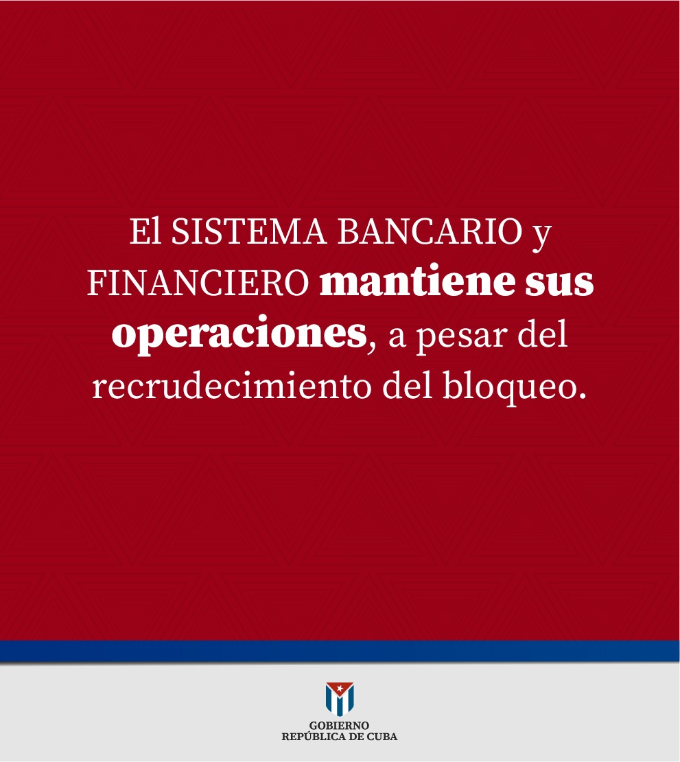 🇨🇺| La pdta. del <a href="/BancoCentralCub/">Banco Central de Cuba</a>, <a href="/JlDelgadoPortal/">Juana Lilia Delgado</a>, informó en la Mesa Redonda sobre las acciones bancarias que se implementan para enfrentar la actual situación.

Reafirmó que el Sistema Bancario y Financiero mantiene sus operaciones, a pesar del recrudecimiento del bloqueo.