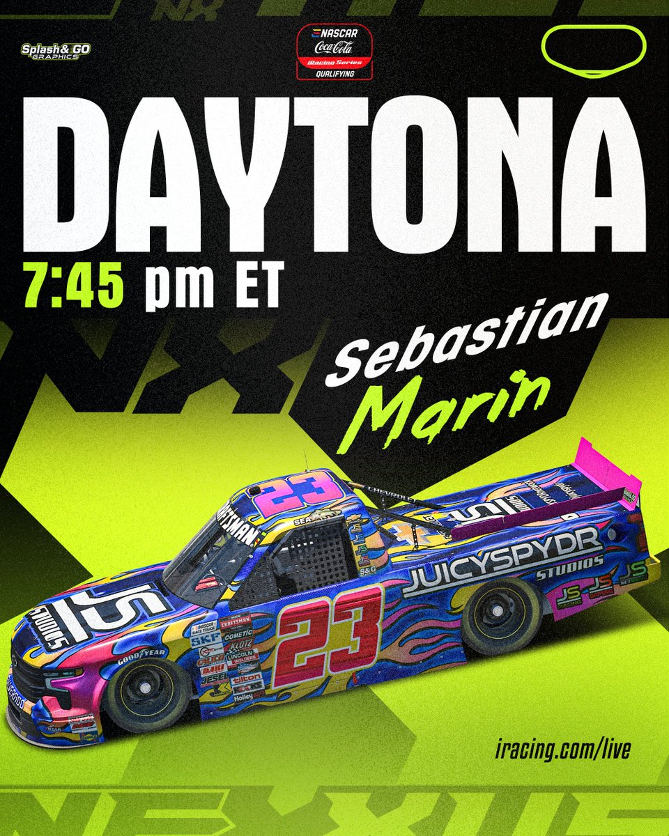 Excited to debut in the <a href="/ENASCARGG/">NASCAR Gaming and Esports</a>
Qualifying Series tonight while rocking this beautiful <a href="/juicyspydr/">JUICYSPYDR Studios</a> paint job!!! LETS GO RACING!!!!!