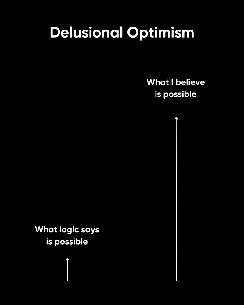 Some lads launched $delusional off my viral tweet and gave me fees (thanks lads) 

not apart of the team but cool to see a community forming around something i made 

idk where it goes 

but delusional optimists always win eventually 

NFA of course