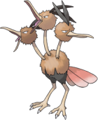 Dodou's and Dodrio's official artworks changes gender from M to F. This also happens in the tcg so every Dodrio in the pokemon tcg besides the V (no dodou to evolve from), 151, and the paldean fates ones are M to F. (There's more examples close to this)