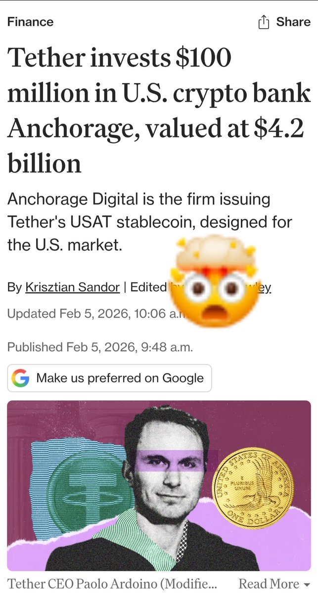 Jetpack_JO's tweet photo. 🚨BlackRock once pointed to institutional-grade crypto custody… and that road leads to Anchorage Digital.

✅️Now look what’s aligning 👇

• Tether invests $100M into Anchorage 🇺🇸
• USAT stablecoin built for U.S. infrastructure
• Zebec Network assets custodied by Anchorage
• Federally regulated crypto bank securing the rails

✅️Custody → Settlement → Stablecoins → Real-world payments

✅️This isn’t hype. This is the institutional crypto backbone forming in real time.
#Tether #USAT #Zebec #Anchorage #BlackRock #Stablecoins #CryptoInfrastructure #InstitutionalMoney