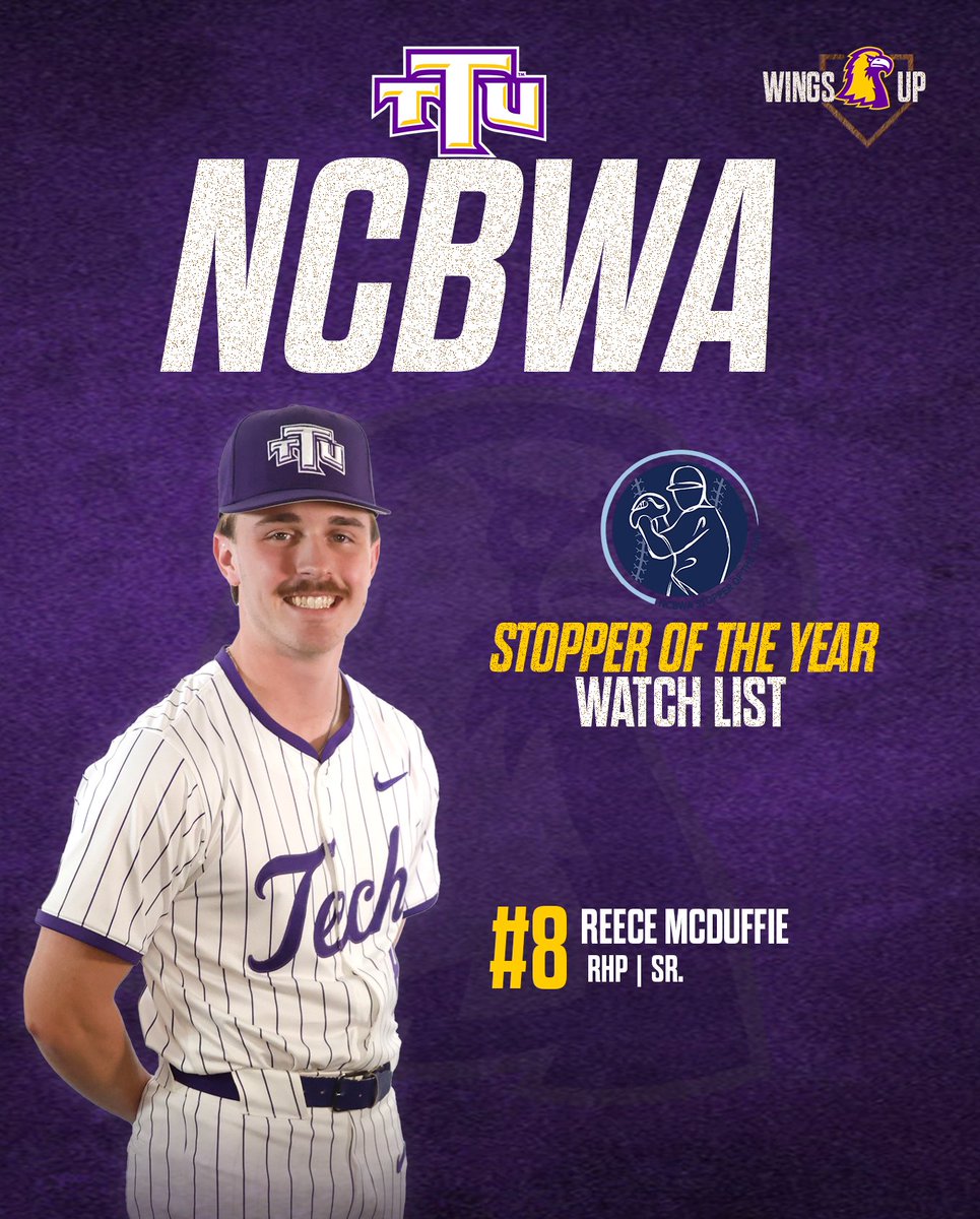 Reece McDuffie Named to 𝐍𝐂𝐁𝐖𝐀 𝐏𝐫𝐞𝐬𝐞𝐚𝐬𝐨𝐧 𝐒𝐭𝐨𝐩𝐩𝐞𝐫 𝐨𝐟 𝐭𝐡𝐞 𝐘𝐞𝐚𝐫 𝐖𝐚𝐭𝐜𝐡 𝐋𝐢𝐬𝐭 🗣️🎙️ ⚾︎

🗞️: tinyurl.com/ym34m47j

#WingsUp