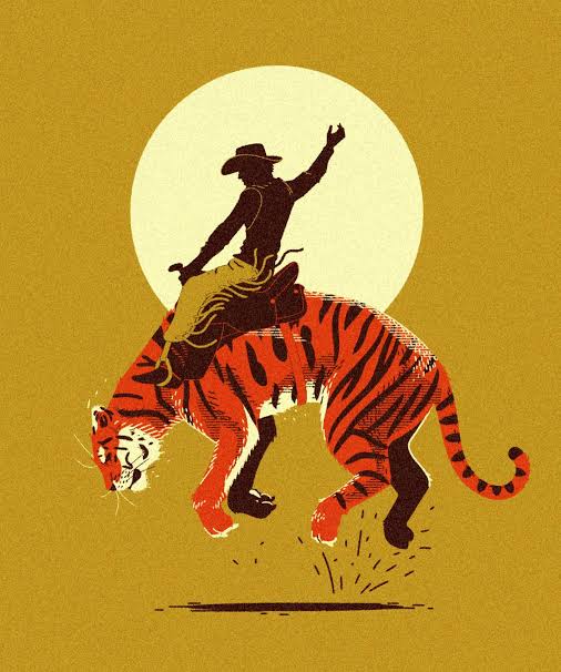ElishaDLong's tweet photo. One must be slightly retarded to ride a tiger https://t.co/wUWiDtGosv