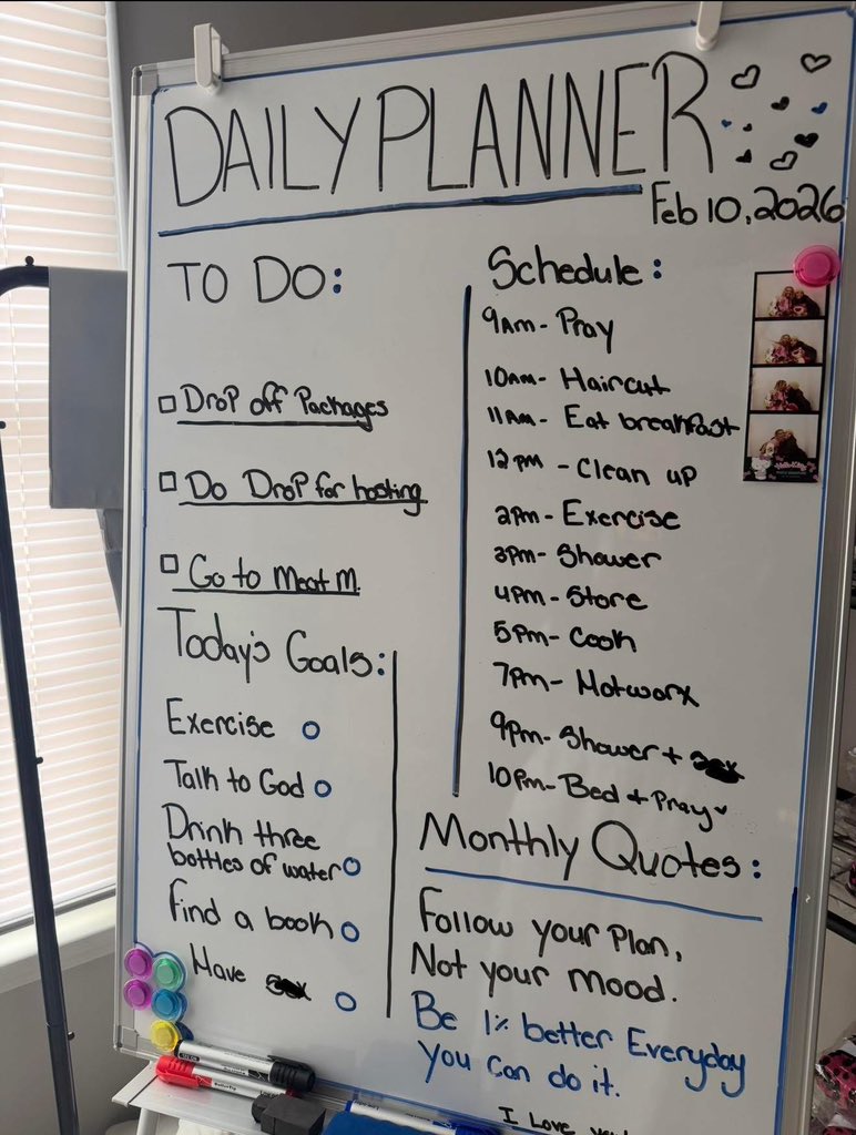 Rollitupk's tweet photo. We ordered a white board. And everyday we going to add our daily/monthly plans on it. Ty did today’s plans and ain gone lie, this shi make me feel productive asf 😂 https://t.co/kM9doEiUCY