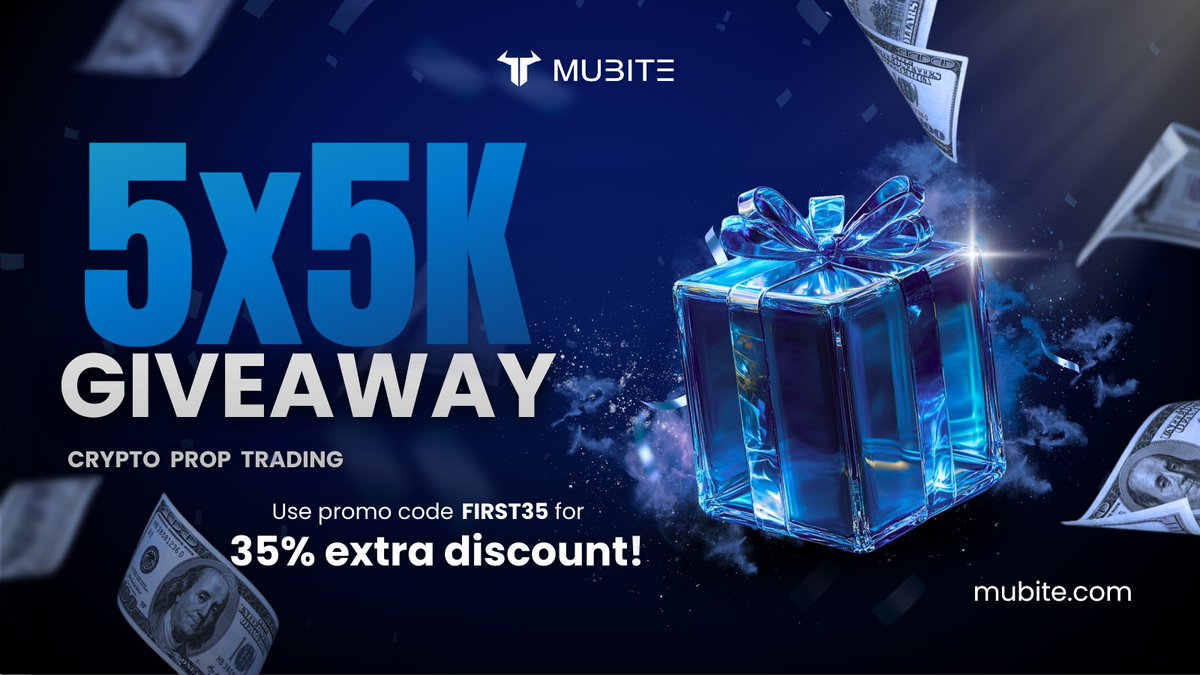 🎁 5X5K Giveaway Announcement 

🔷 FOLLOW
 <a href="/MUBITE_COM/">Mubite.com</a> + <a href="/andreascrypto_/">Peter Andreas | MUBITE CEO</a> 
<a href="/Infinitefx_11/">Infinite FX</a>

🔷 Join discord: discord.gg/mubite

🔷 Tag traders in comment + repost

Duration 3days ⏱️