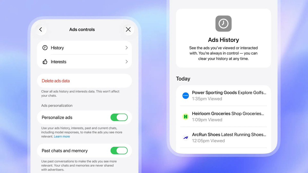 NorthTechy's tweet image. OpenAI has started testing ads inside ChatGPT for some U.S. users.

OpenAI is now showing ads in ChatGPT for people in the U.S. who use the free plan or the $8 Go plan. This test has been expected for months and follows public talk about ads in AI tools.

• Ads show below chat…