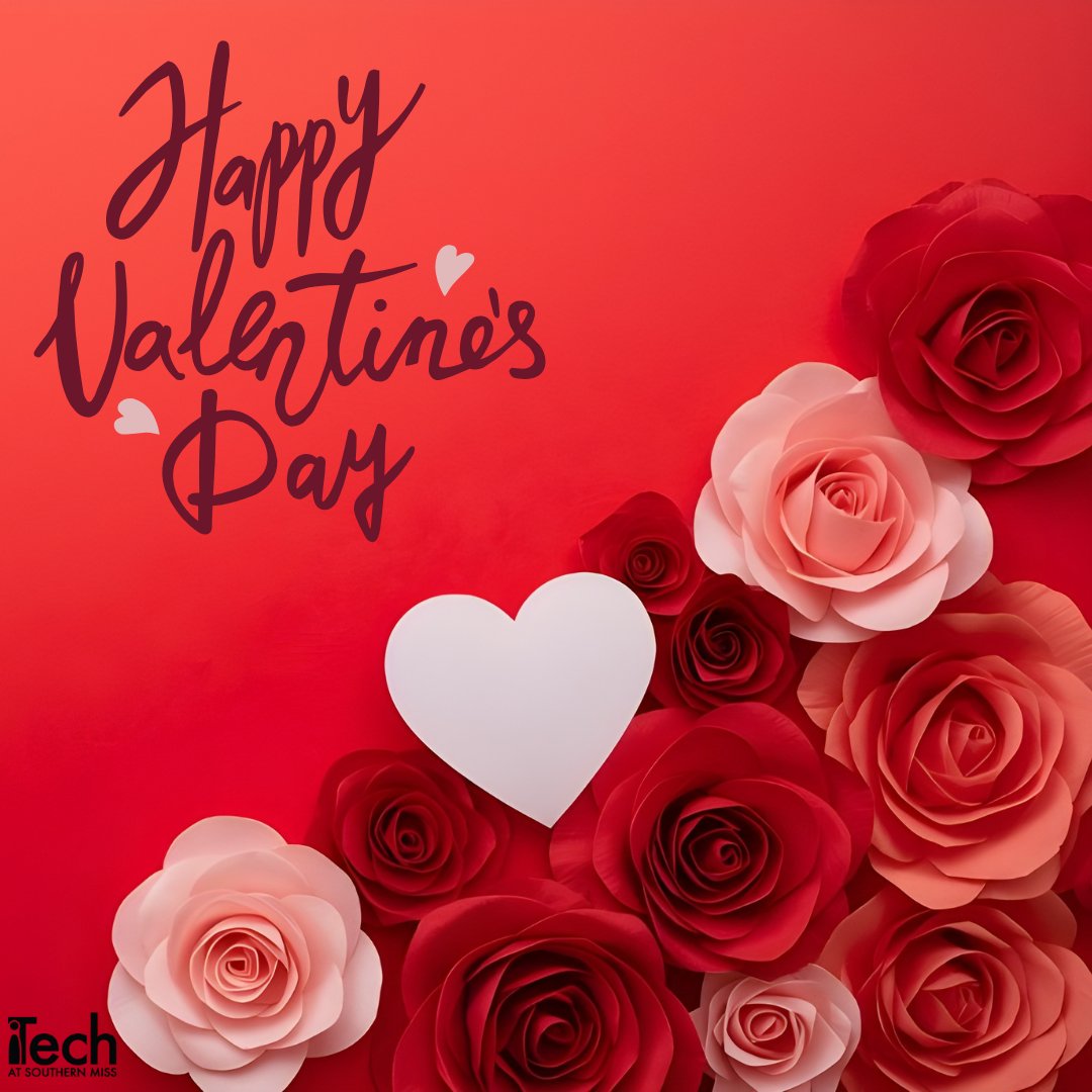 💛Happy Valentine’s Day from <a href="/USMiTech/">Southern Miss iTech</a>! 🖤
May your🛜be strong, your devices fully charged, and your day filled with a little extra joy. 💘