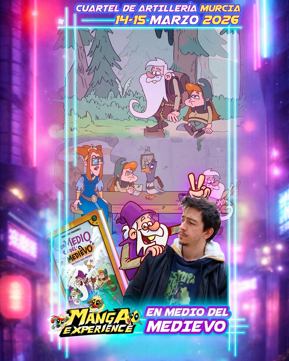 Sábado 14 marzo 2026 · Cuartel de Artillería (Murcia)

El Medievo despierta en Manga Experience Humor, historia y fantasía llegan de la mano de En Medio del Medievo con conferencia y encuentro con fans.

Cruza el portal y viaja siglos atrás.

Entradas: entradium.com/events/manga-e…