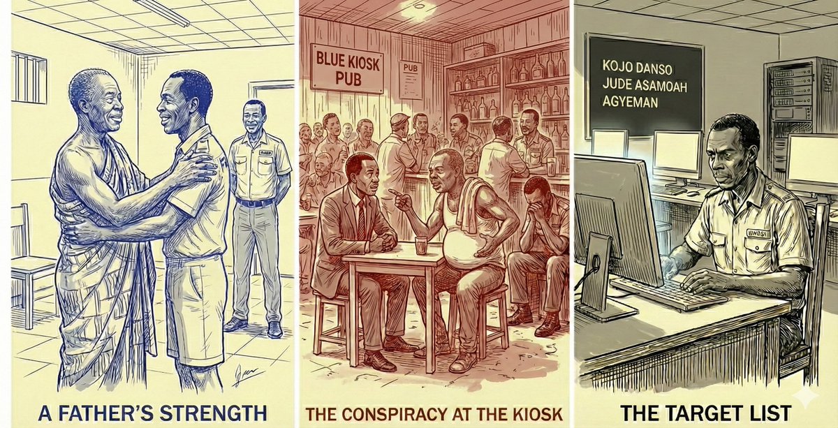 The Golden Return – Chapter 9 – Page 39, Kwesi studies global finance to dismantle his enemies. His father’s visit gives him strength, and a slip-up at the Blue Kiosk reveals a new target: Agyeman.

Read the full page now! 👇 albertopoku.com/2026/02/10/the…