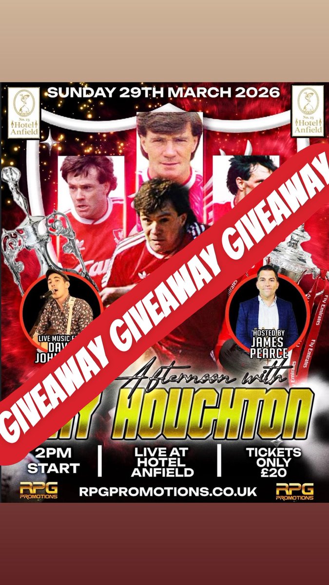 hotelanfield's tweet photo. Right reds were giving you and one lucky mate the chance to win a night with LFC legend Ray Houghton, alongside @Rpgpromo23⚽️❤️

All you need to do to win is:
🔴 Like this post 
🔴 follow @hotelanfield & @Rpgpromo23 
🔴 tag who you would bring with you 
🔴 and share this post to your story 

Winner will be contacted by @Rpgpromo23 

Good luck reds 🙌