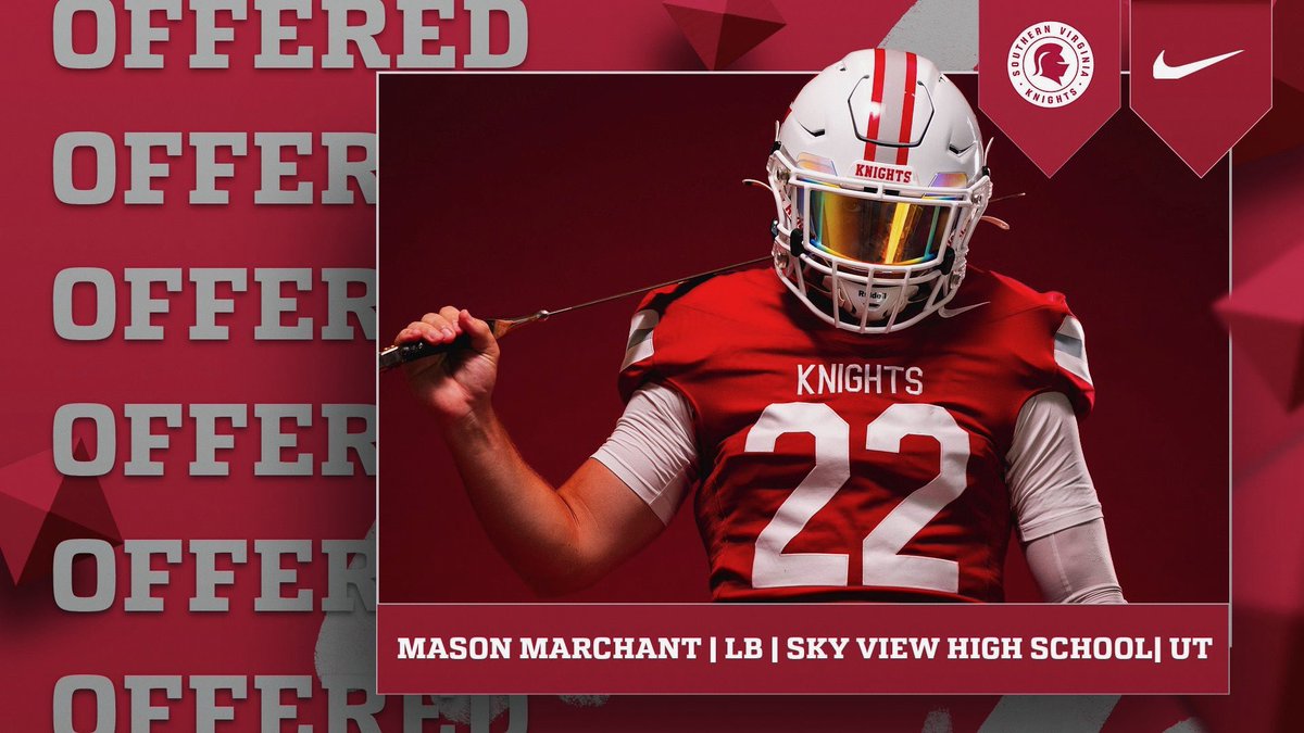 marchant_mason's tweet photo. SVU OFFERED! 
Thank you for this opportunity @Coach_EhornJr and @CoachJoeDuPaix ! KNIGHTSUP⚔️ https://t.co/SjHKU4KDuO