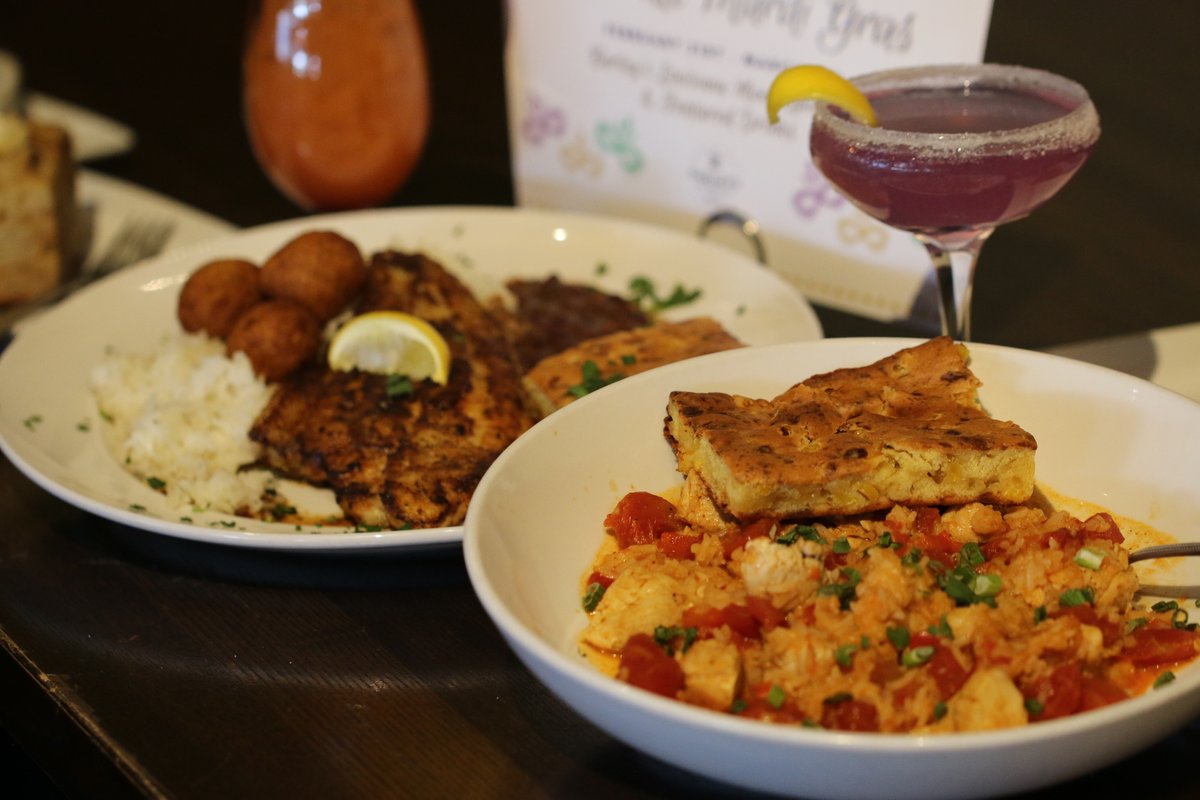 Your taste buds will throw a parade with our Mardi Gras menu! 🎉Through the 17th let the good times roll with:
-Jumbo Gumbo
-Jambalaya
-Blackened Catfish
-Whiskey-Soaked Bread Pudding
AND MORE! 💜💛