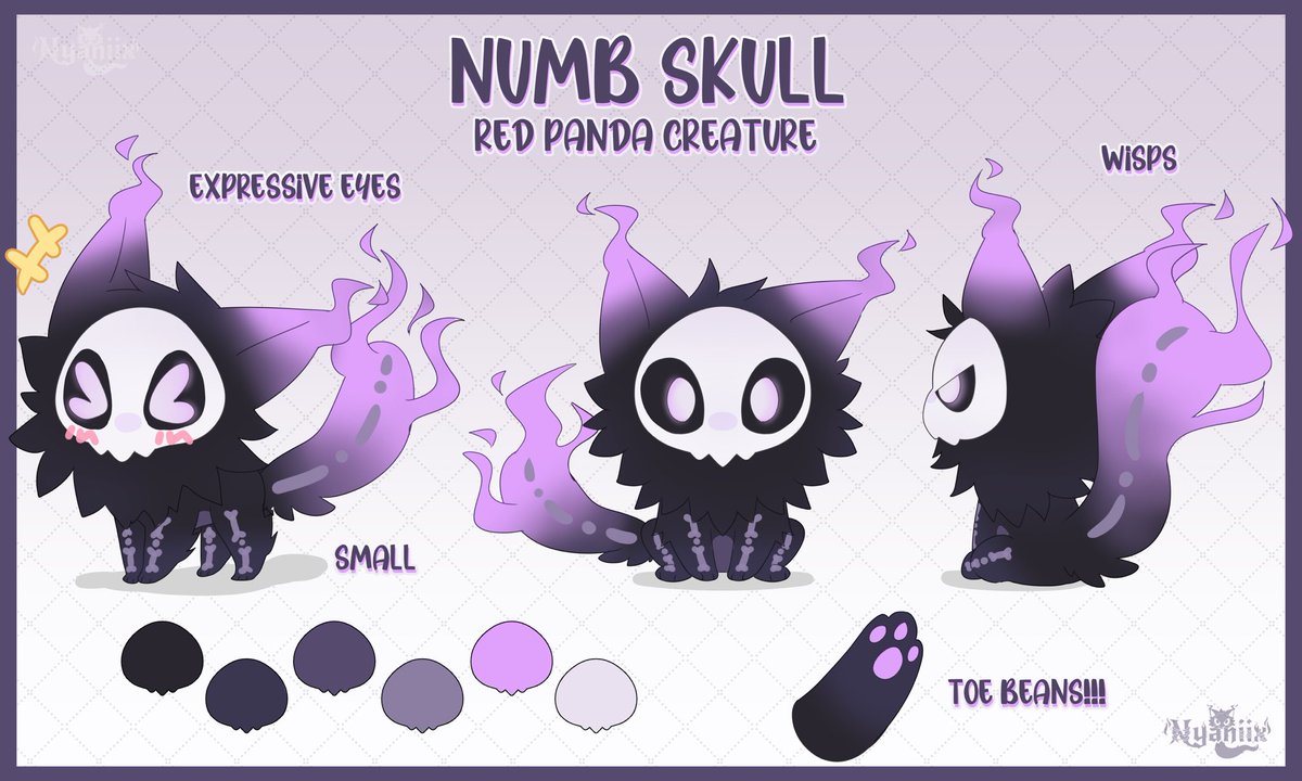 nyaniix's tweet photo. Official Numb Skull reference sheet! ☠️💜
#PandyPaint https://t.co/YMjrVhRCOQ