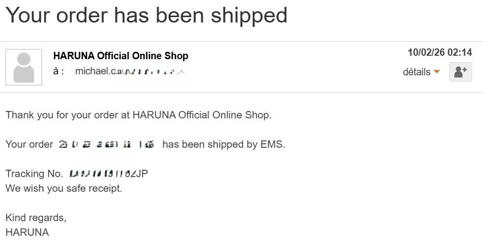 micha232013's tweet photo. I was starting to worry, but I received the shipping notification for #Haruna's #BirthdayGoods2025
I should receive my order early next week😊
#haruna 🥁💛#harupi #はるぴー @harupidrums #LOVEBITES 🐺🔥
#LittleBigEngine❤️🔥 https://t.co/tag0Qgd1lY