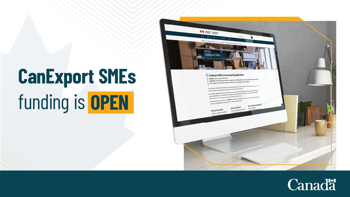 💼 Thanks to CanExport funding, eligible Canadian small and medium-sized enterprises can access up to $50K to support international business development and break into new markets.

Is the program a fit for your business? tradecommissioner.gc.ca/en/our-solutio…