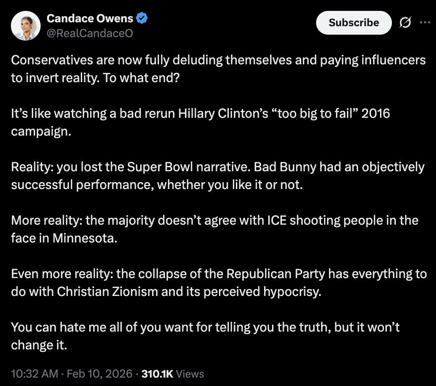 micah_erfan's tweet photo. 🚨 Candace Owens just went absolutely NUCLEAR on Republicans. https://t.co/BNnrHFMMKd