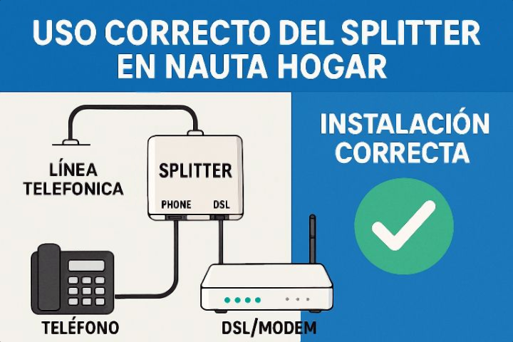 🚨¿Internet se cae cuando usas tu teléfono fijo con #NautaHogar? La clave está en el splitter. Este dispositivo divide la señal para que puedas navegar y hablar a la vez📞🌐
⚠️Sigue la guía en la imagen y verifica que tu router y teléfono estén bien conectados.
#EtecsaTeAcompaña
