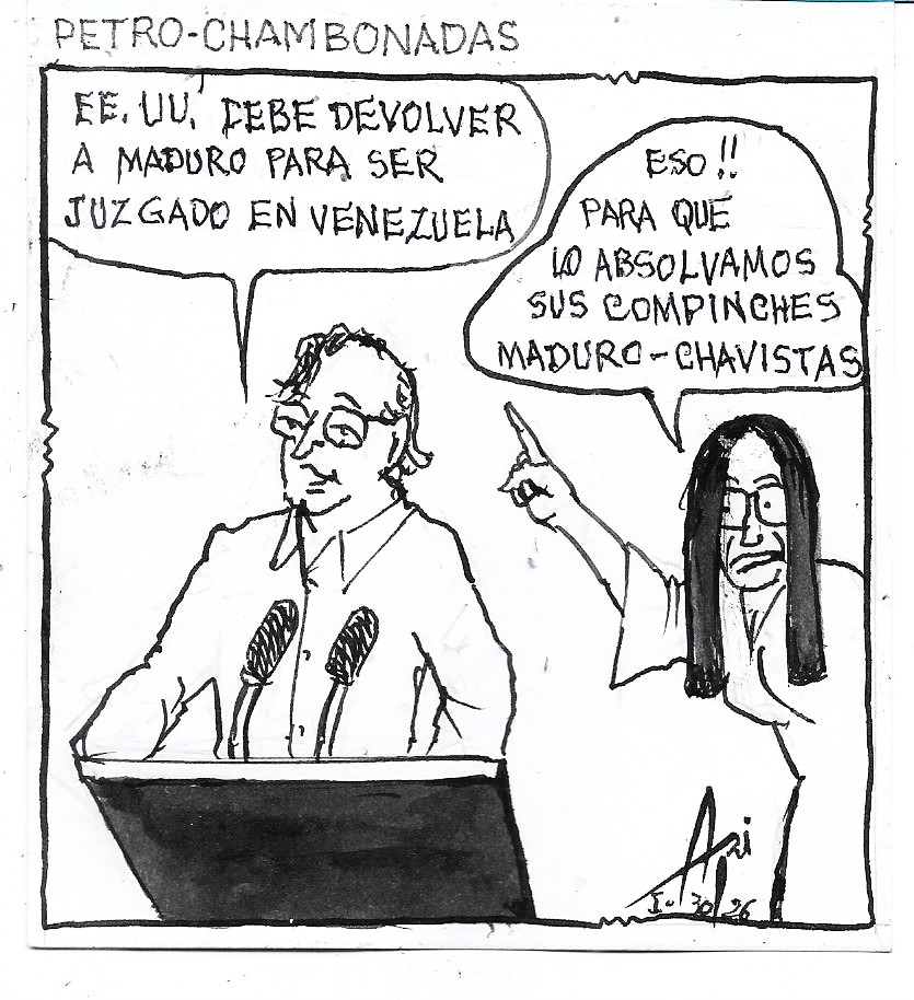 PETRO-CHAMBONADAS (Aricaturas por Ari)
.
.
.
#Petro  #Maduro #Venezuela #Trump #EEUU  #caricaturas #Aricaturas #ari #periódicoelandino #periodicoelandino