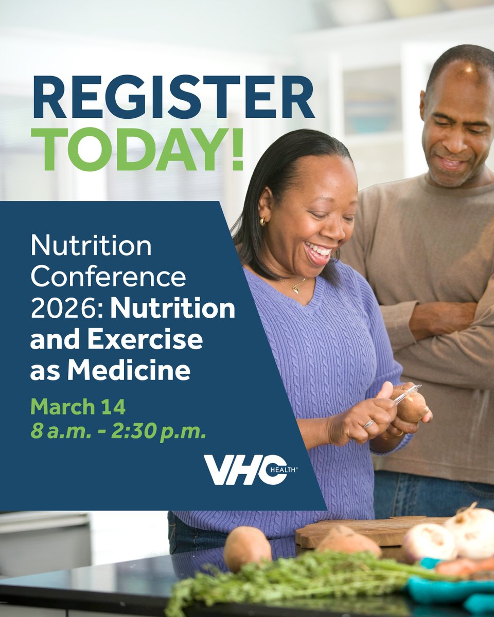 LifeAtVHCHealth's tweet image. Join us to learn how good nutrition &amp;amp; regular exercise can help prevent disease. Attendees will get easy, practical tips for building healthy habits that lower the risk of cancer, heart disease, diabetes, &amp;amp; other chronic conditions. 🗓️ vhchealth.org/classes-events…