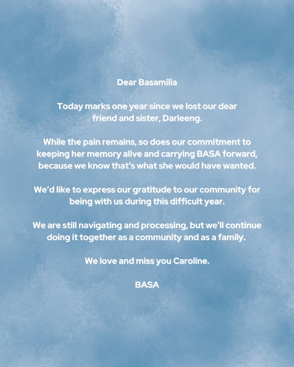 We love and miss you, Caroline. 🕊️🩵
