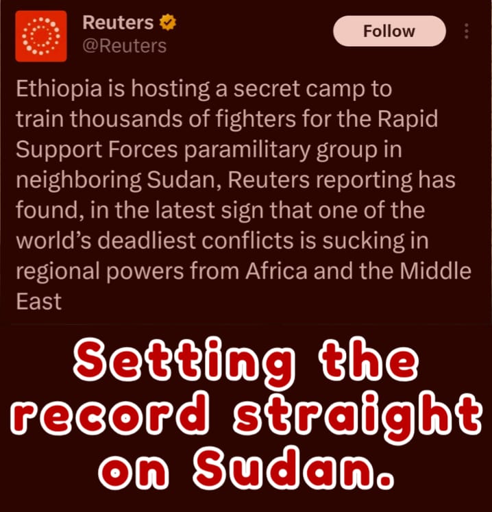 Setting the record straight on #Sudan
A lie travels halfway around the world before the truth can put its boots on. <a href="/Reuters/">Reuters</a>’ claims of Ethiopian intervention are a textbook case of misinformation. #Ethiopia remains a neutral advocate for peace, not a participant in conflict.