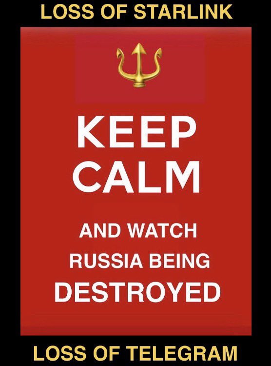 Things are happening!
Ukraine is taking advantage of the loss of Starlink &amp; now Telegram too.
Musk switched Starlink off &amp; Putin switched Telegram off soon after to stop Russian soldiers from finding out how bad their position was perhaps? 
Need more details but Russians panicked