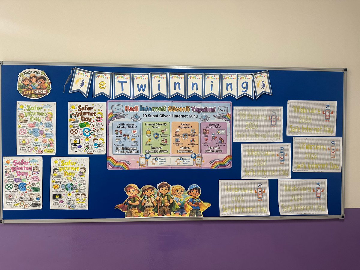 Okulumuzda yürütülmekte olan “Nature’s Little Heroes” adlı eTwinning projesi kapsamında, Semra AÇIKGÖZ ve Serin BEKİK öğretmenlerin rehberliğinde 
1/C ve 1/E sınıflarımız Güvenli İnternet Günü’ne özel çalışmalar gerçekleştirdi. 
<a href="/Osmangazi_MEM/">Osmangazi İlçe Milli Eğitim Müdürlüğü</a> <a href="/MetinSEZER_16/">Metin SEZER</a> <a href="/ilhanSarigul/">İlhan Sarıgül</a>