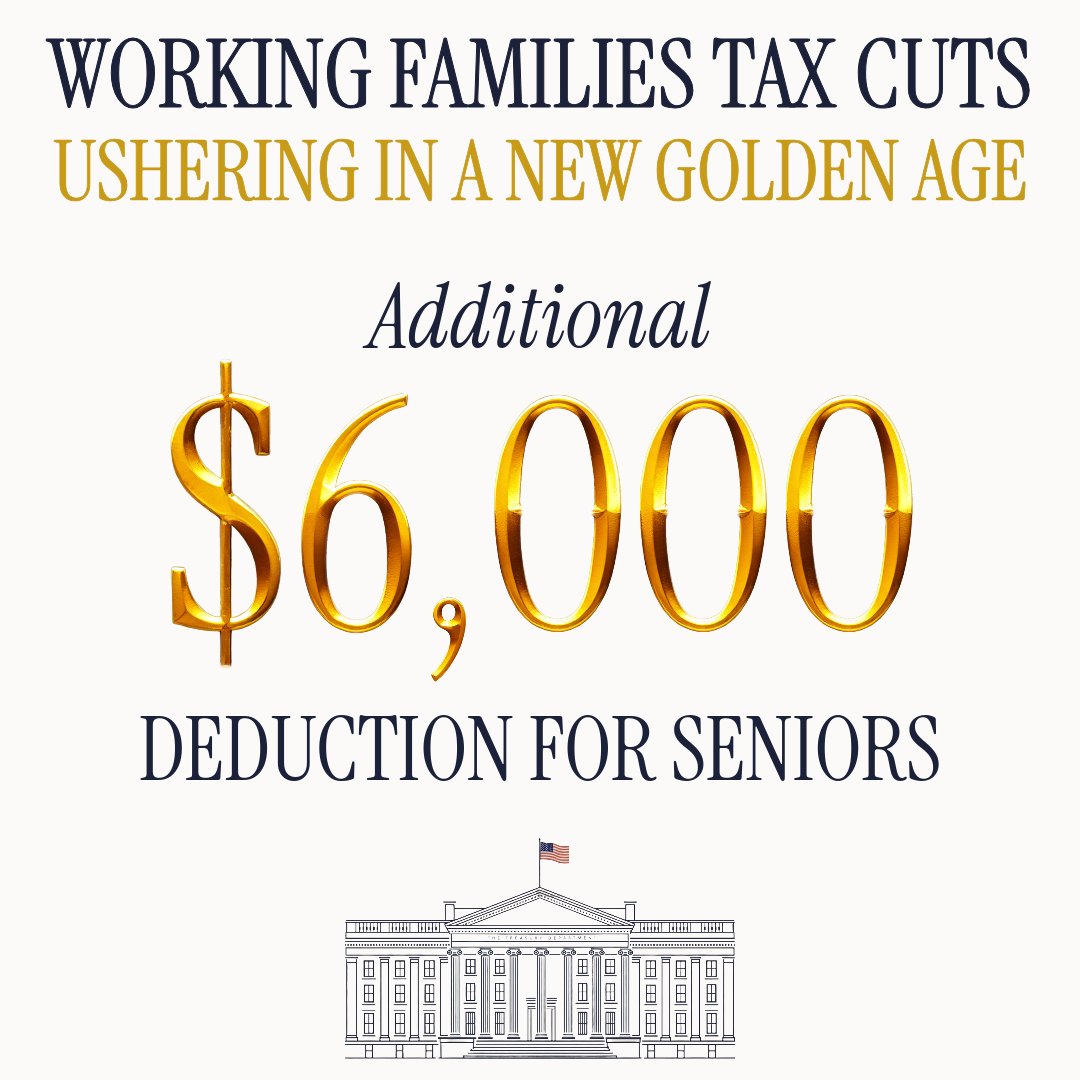 Thanks to the Working Families Tax Cuts, individuals who are age 65 and older may claim an additional deduction of $6,000. This new deduction is in addition to the current additional standard deduction for seniors under existing law.