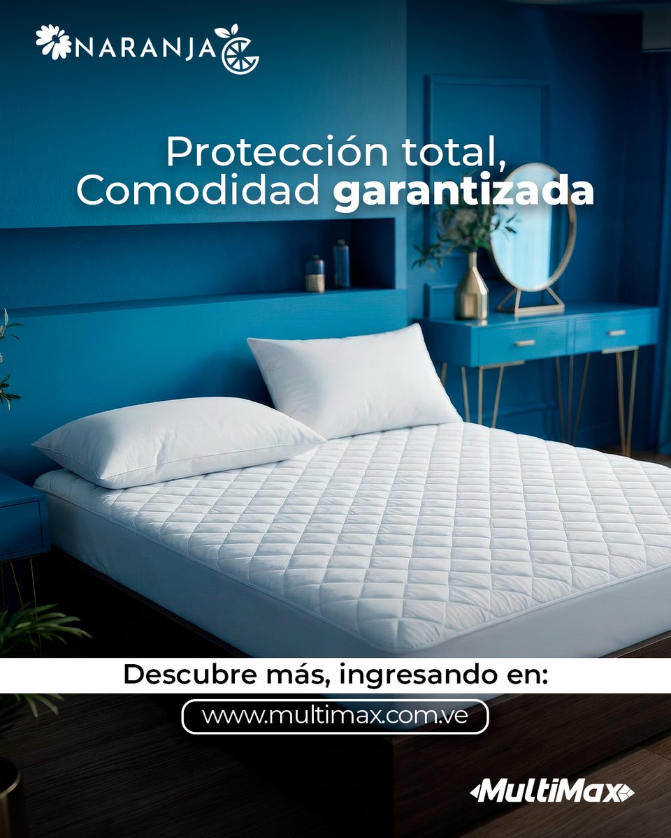 Con el protector de colchón Naranja, aseguras una barrera de frescura y suavidad extra gracias a su acabado acolchado de alta calidad. Es la inversión ideal para prolongar la vida de tu cama mientras disfrutas de una comodidad garantizada. 😴✨

 💻 multimax.com.ve