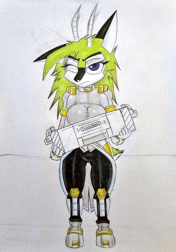 A drawing I did a while ago of Clove the Pronghorn, here it is, enjoy!#CloveThePronghorn