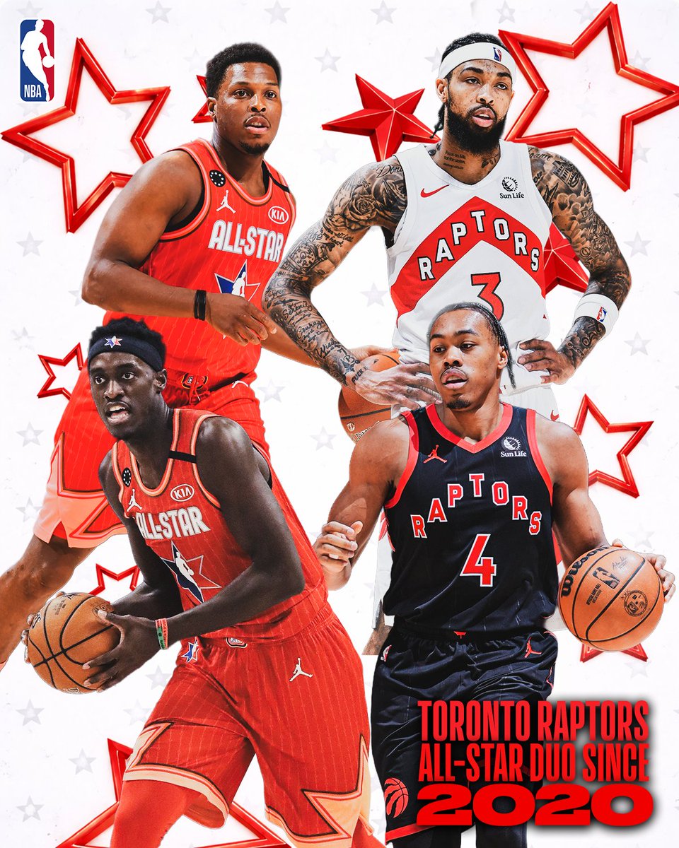 NBACanada's tweet image. The Raptors are back with two All-Stars for the first time since 2020! ⭐️🦖

#NBAAllStar